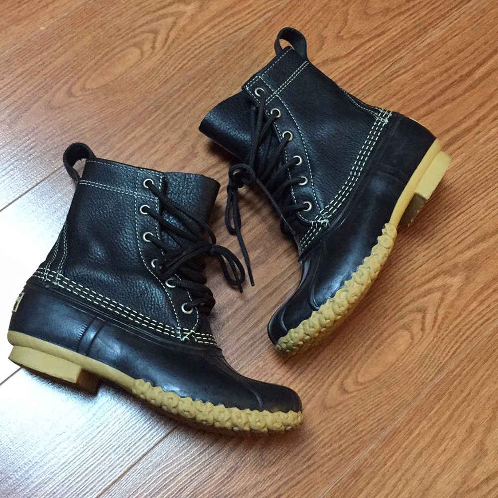 Black L.L.Bean short boots womens 6 7 winter snow